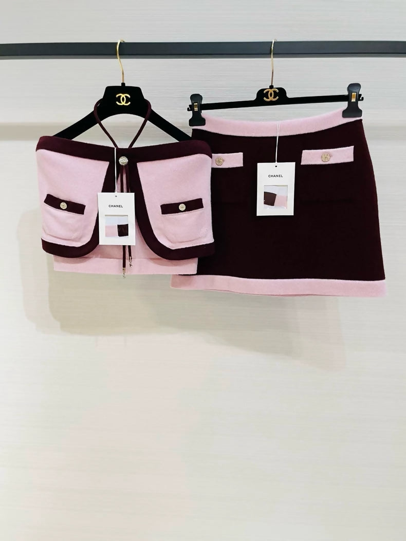Chanel 25A pink cashmere top