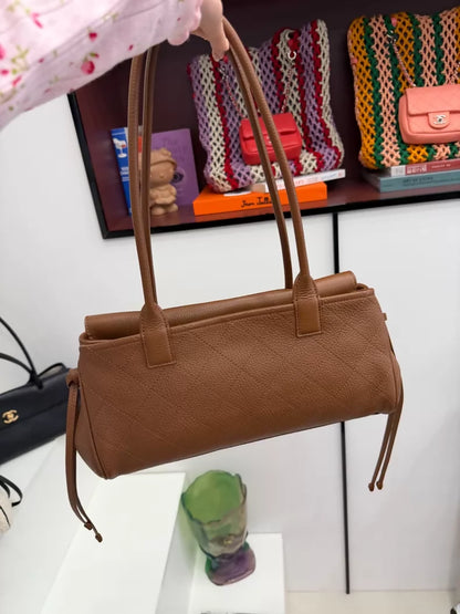 Chanel 26S brown calfskin baguette shoulder bag