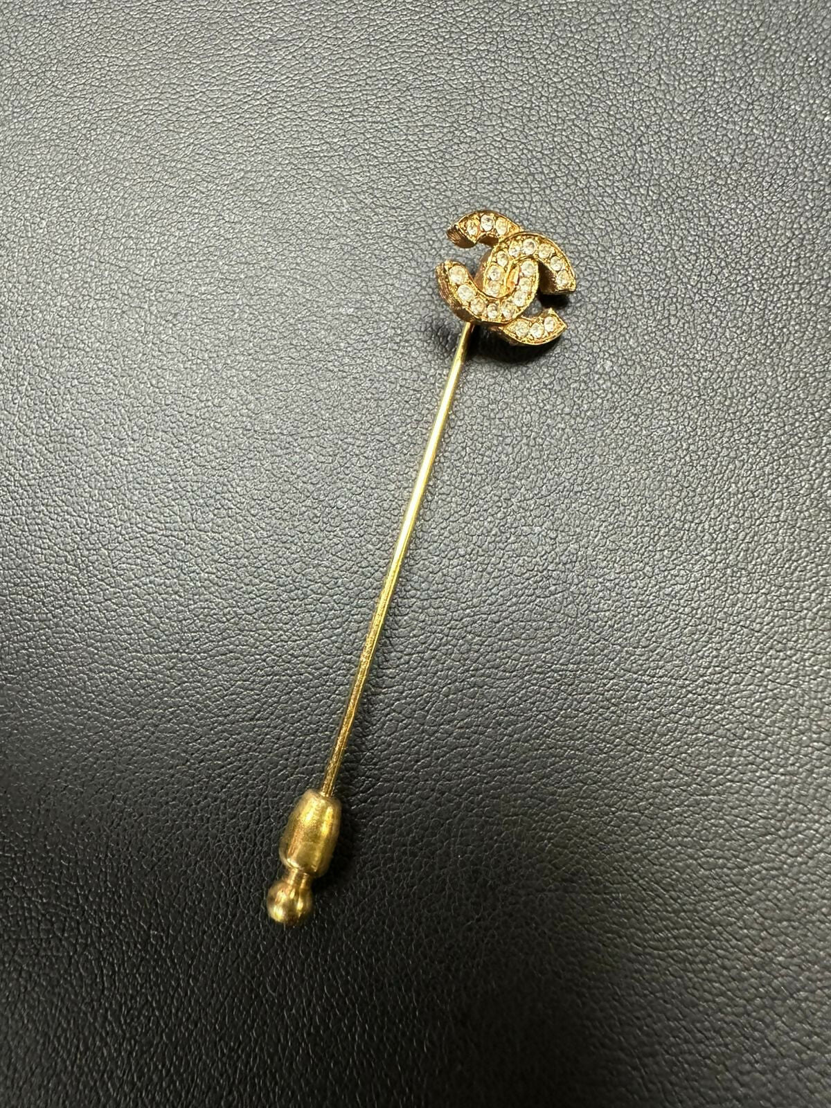 Chanel Vintage 71-80 Rhinestone CC Pin Brooch