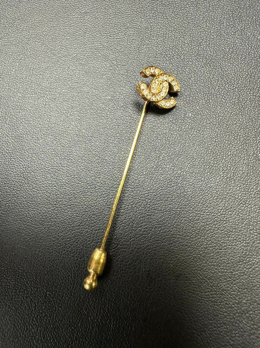 Chanel Vintage 71-80 Rhinestone CC Pin Brooch