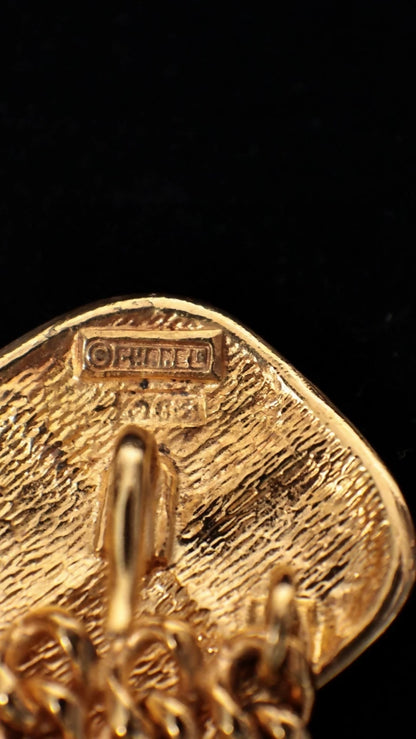 Vintage Chanel Gold Quilted Wide Chain Bracelet