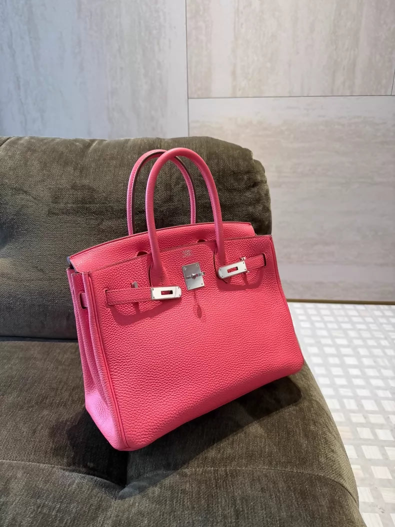 Hermes Birkin 30 U5 pink lipstick Togo leather palladium hardware