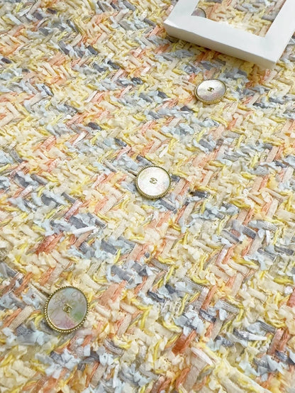 Chanel 25P yellow mixed color tweed vest