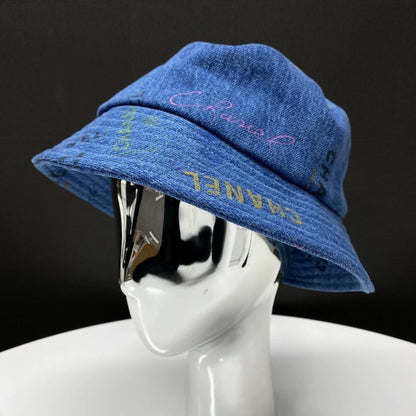 Chanel 22P denim blue graffiti hat