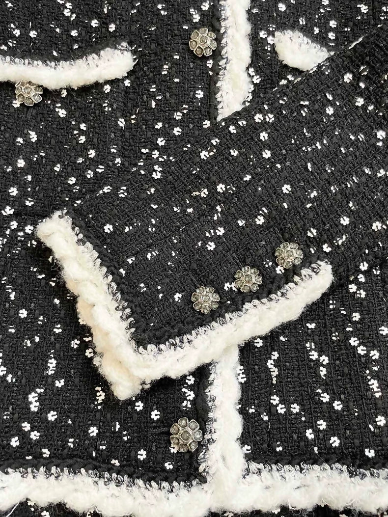 Chanel 23K black tweee sequined dress