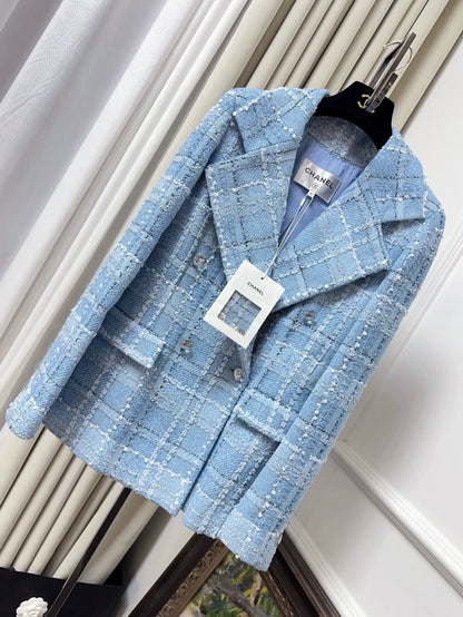 Chanel 23P blue tweed jacket