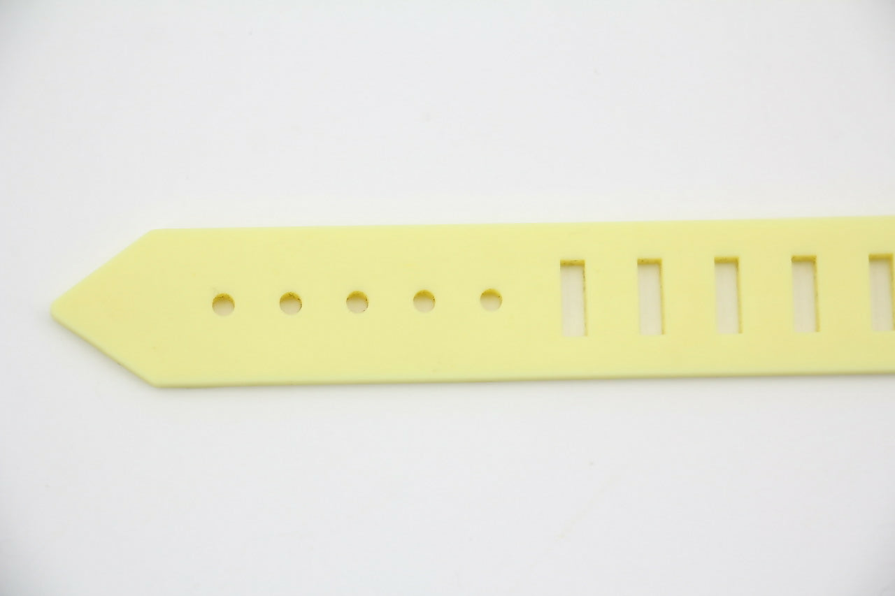 Chanel Vintage 99P Rubber Yellow with Orange Lettering Bracelet