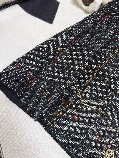 Chanel 23b black tweed jacket w