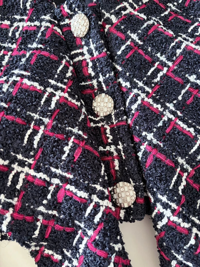 Chanel 20s Red and Blue Tweed Jacket