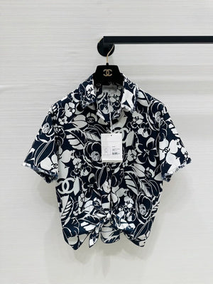 Chanel 21M Coco Beach blue and white Shirt