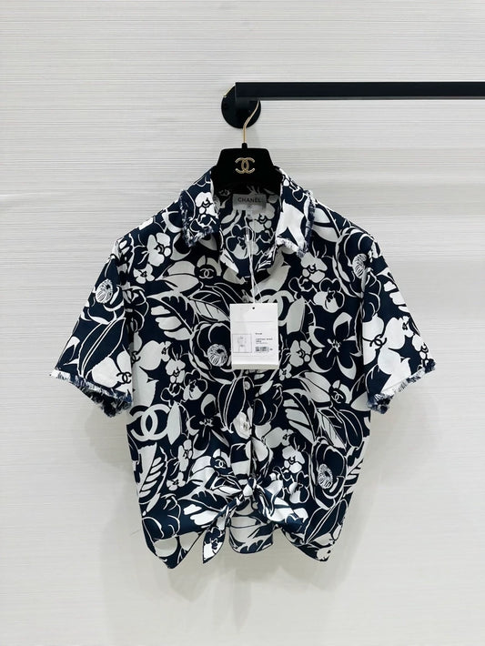 Chanel 21M Coco Beach blue and white Shirt