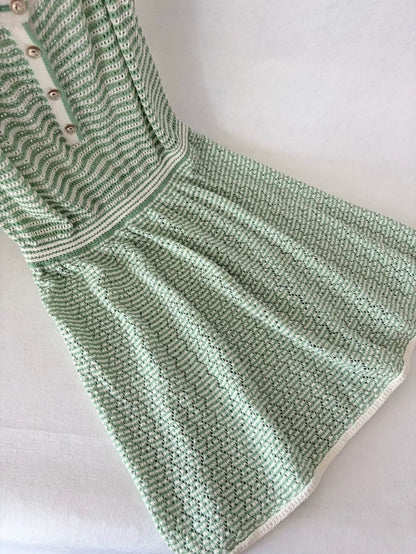 Chanel 21C Green Striped Dress