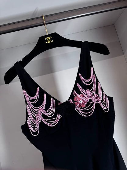 Chanel 03P pink & black dress