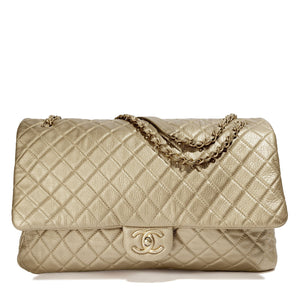 Chanel Metallic Gold XXL Airline Travel Flap Bag
