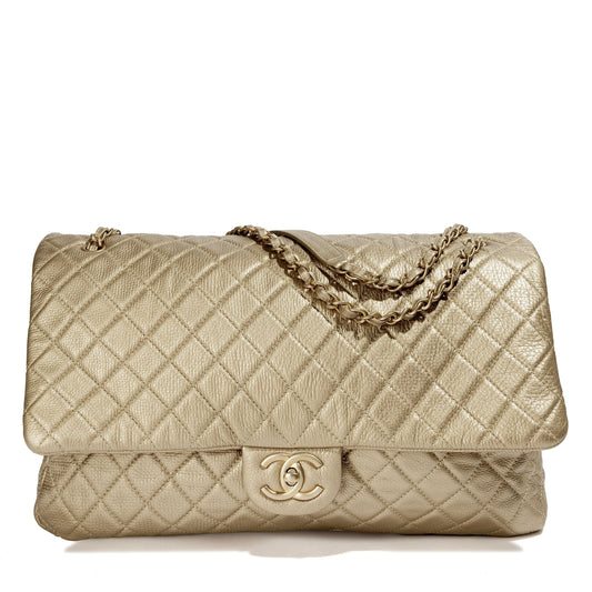 Chanel Metallic Gold XXL Airline Travel Flap Bag
