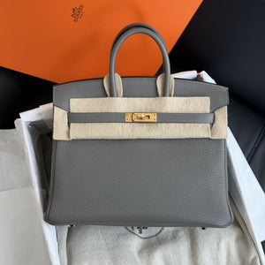 Hermès Birkin 25 Gris Nuage Togo Leather with Gold Hardware