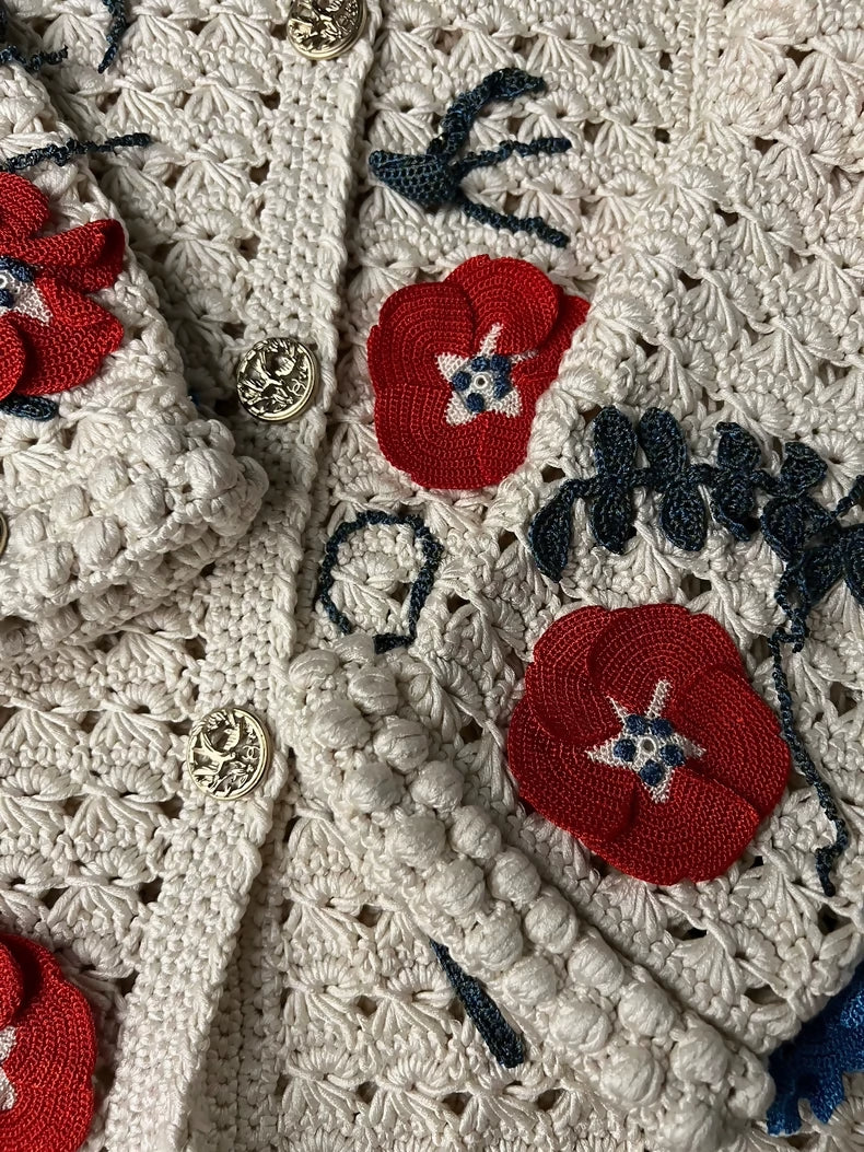 Chanel vintage hand-crocheted cardigan