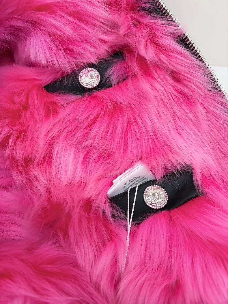 Chanel 23N  black & Pink Shearling Vest