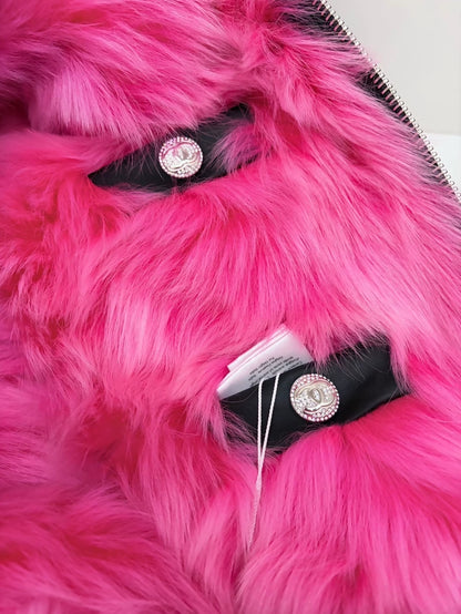Chanel 23N  black & Pink Shearling Vest