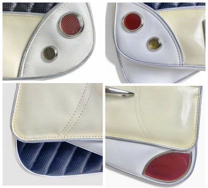 Ultra Rare Dior 2001 SS Cadillac Montaigne Saddle Bag Black White Red
