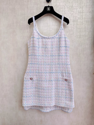 Chanel 22s candy-colored plaid slip dress