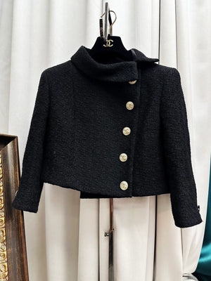 Chanel 20A Black and Gold Collar Jacke
