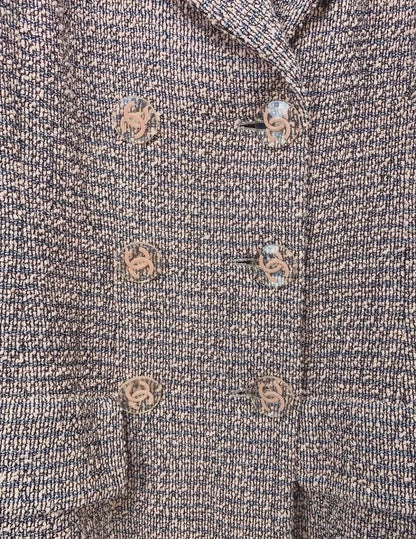 Chanel brown tweed long coat
