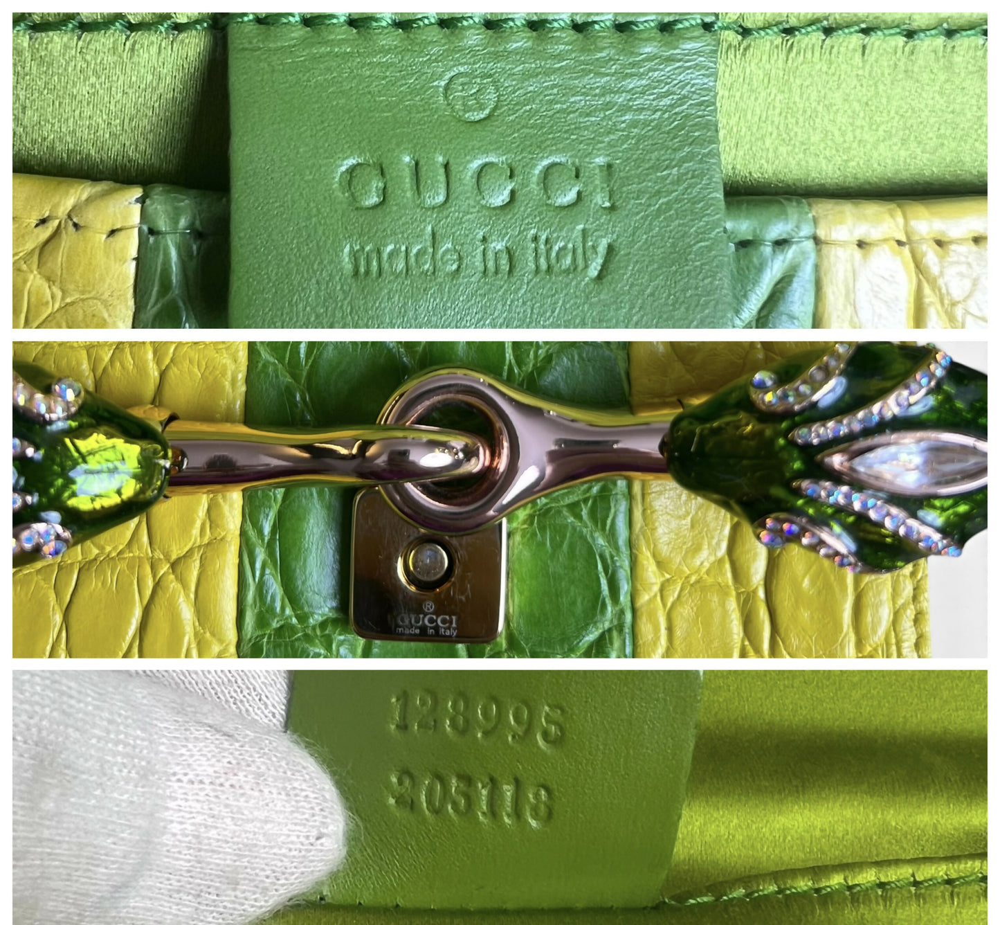 GUCCI Ultra Collectible Croc Horsebit Serpent Large Clutch Bag