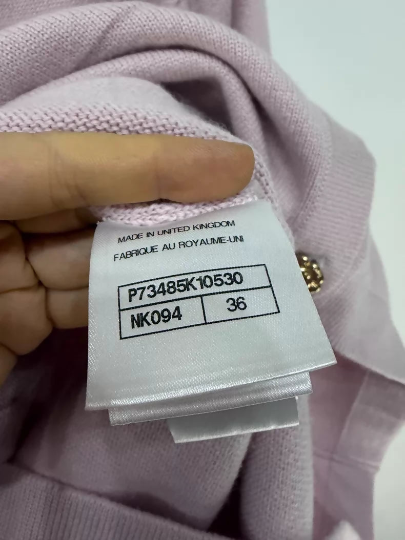 Chanel 22B Pink Cashmere Knit Cardigan