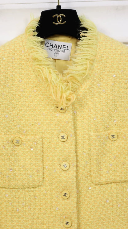 Chanel 1997 Yellow Sequinned Jacket