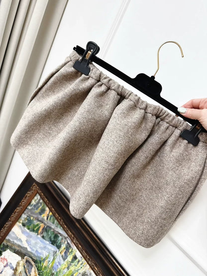 MiuMiu 24 khaki tweed skirt