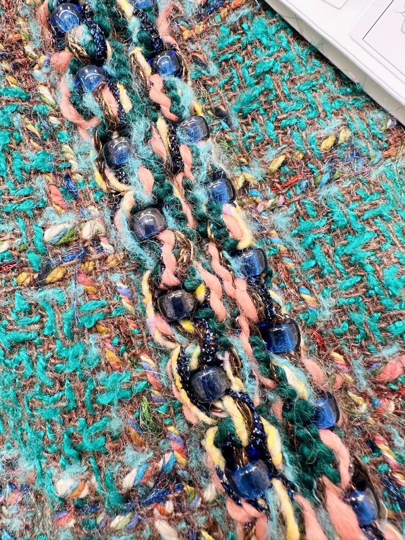 Chanel 23A green tweed jacket