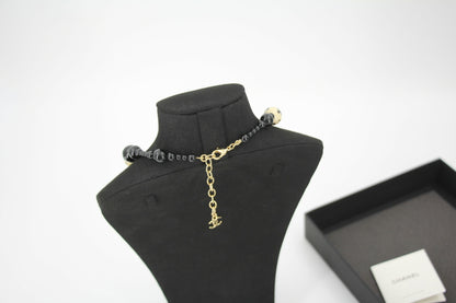 Chanel 26A Metal Gripoix Pearls & Resin Gold Black & White CC Necklace