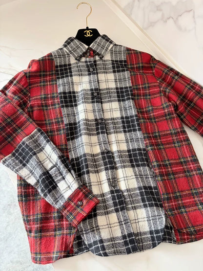 Chanel 13A  Red and Black Check Shirt