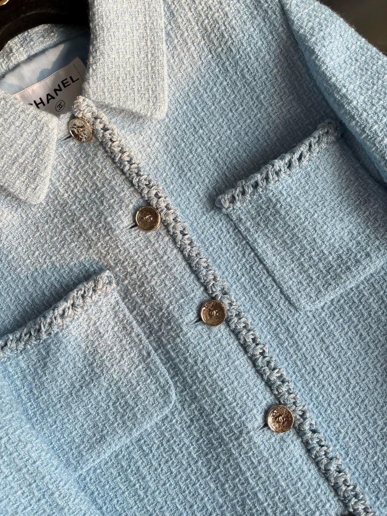 Chanel 25B Blue Tweed Jacket