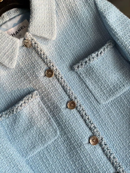 Chanel 25B Blue Tweed Jacket