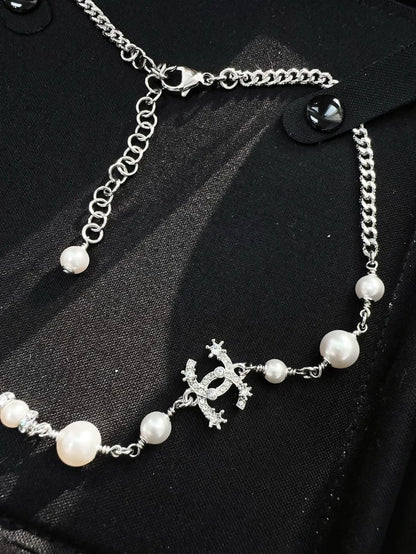 Chanel 23P No. 5 Double C Four Leaf Clover Choker Necklace