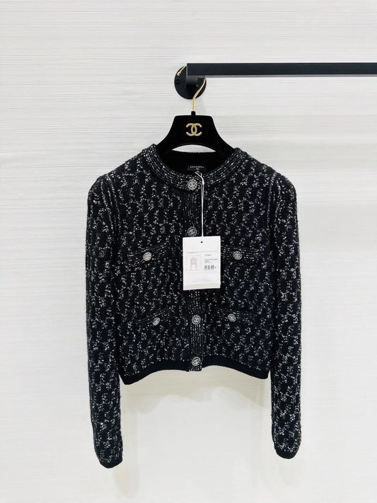 Chanel 21K black cashmere cardigan
