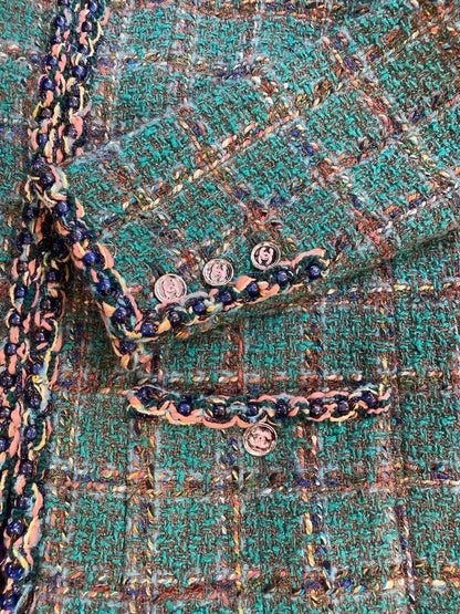 Chanel 23A tweed green jacket