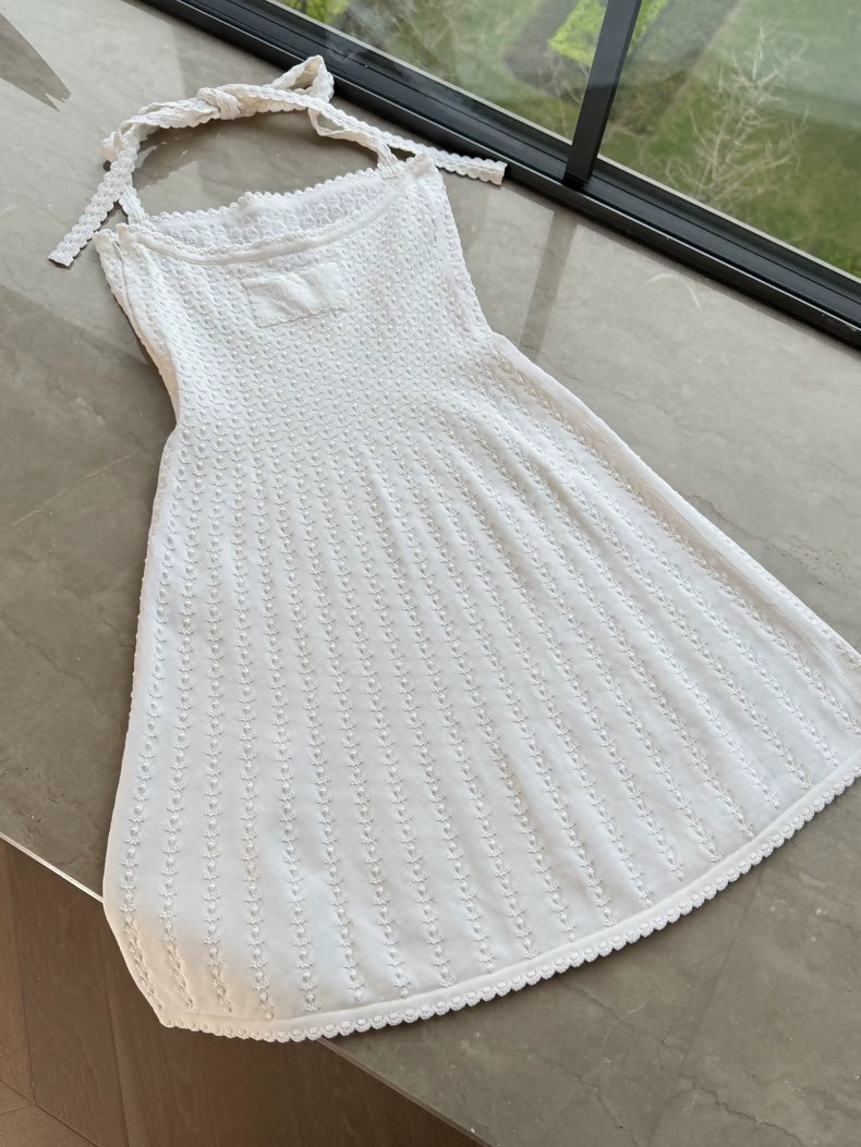 Chanel 25P White Knit Dress