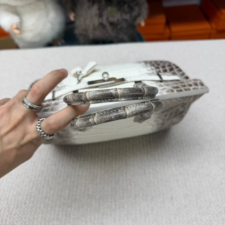 Hermès Birkin 30 Himalaya matte crocodile leather palladium hardware