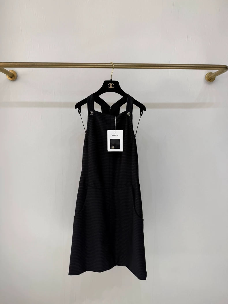 Chanel 23p black striped dress