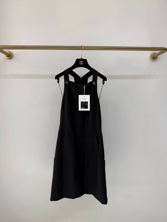Chanel 23p black striped dress