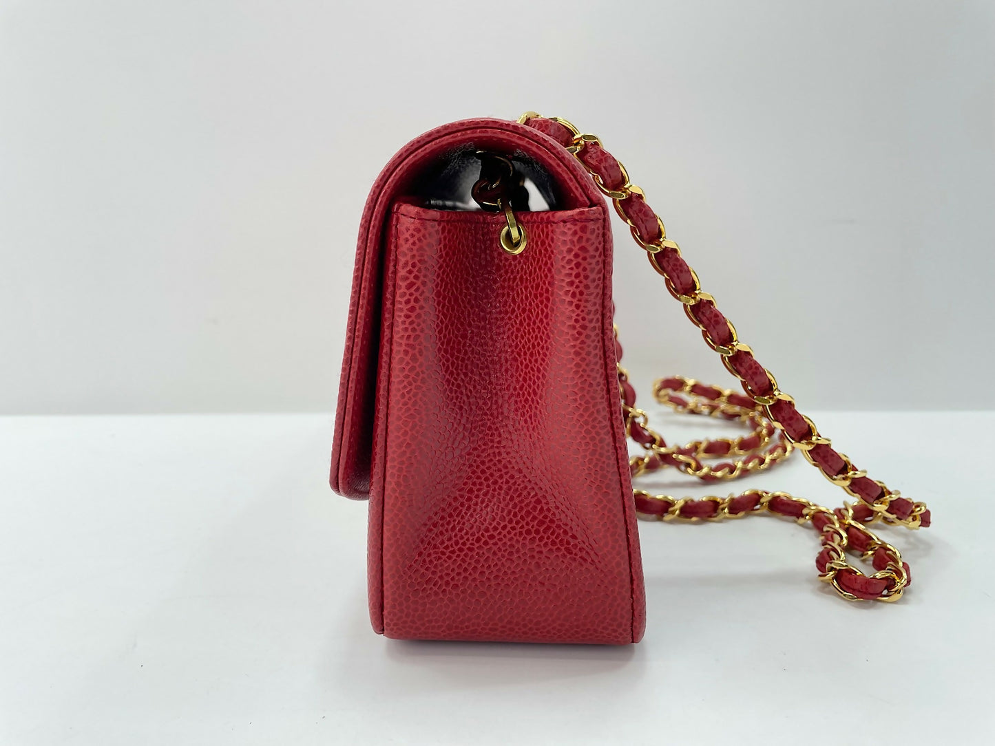 Chanel Vintage 91-94 Caviar Leather Red Diana Flap Bag