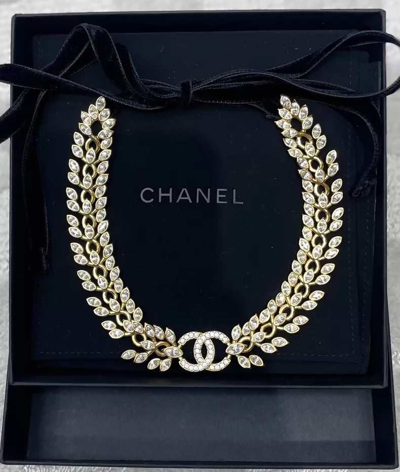 Chanel gold wheat necklace