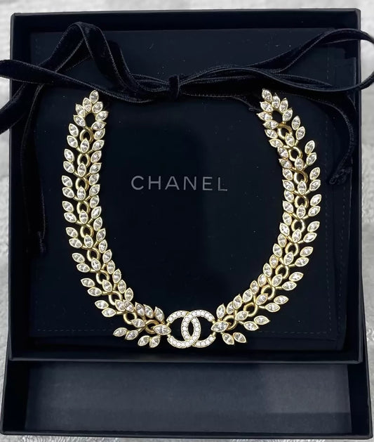 Chanel gold wheat necklace