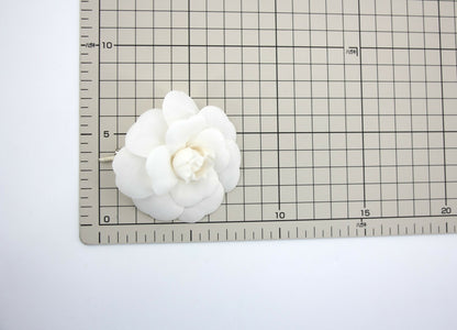 Chanel Vintage 81-85 Silk White Camellia Brooch