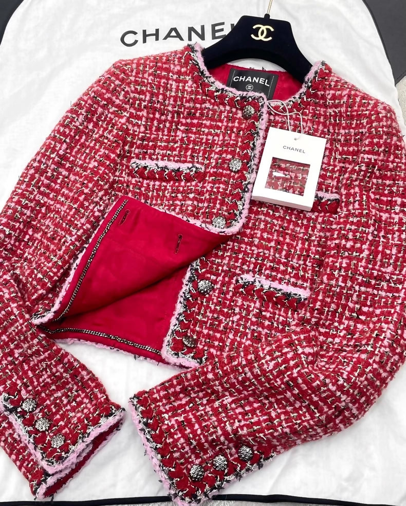 Chanel 25K red tweed jacket
