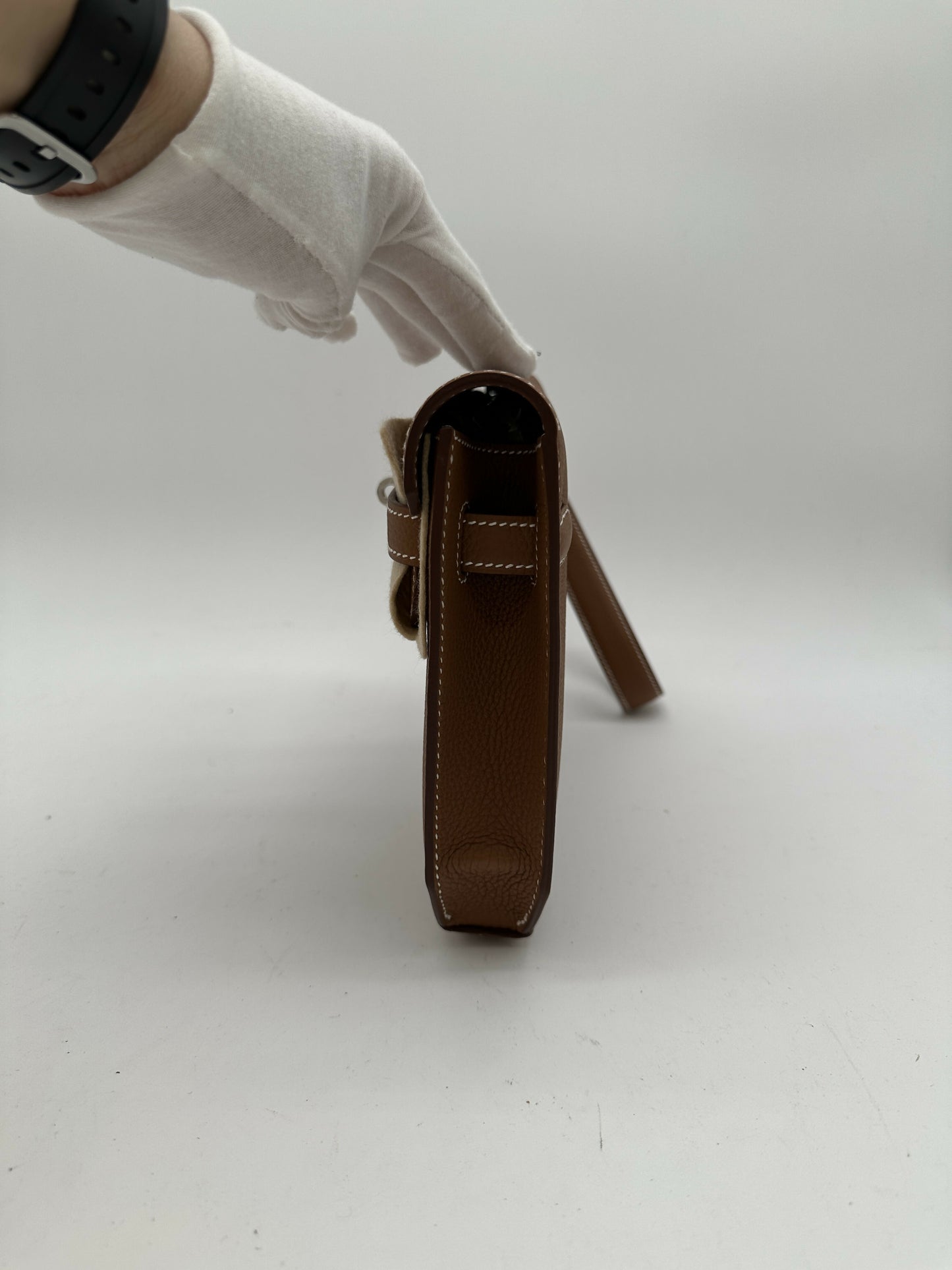 Hermès Kelly Depeches 25 Gold PHW Stamp K