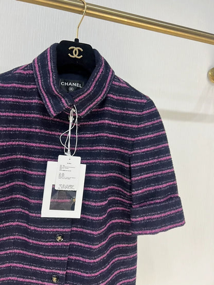 Chanel 23B purple Striped Dress